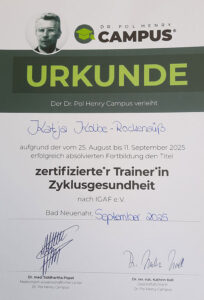 Kate Kolbe ist zertifizierte Trainerin für Zyklus-Gesundheit